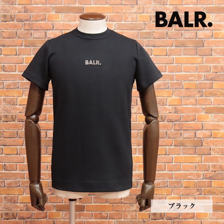 BALR./XSサイズ/丸首Tシャツ B1112.1051 Q-Series Straight T-shirt ロゴ プレート 伸縮性◎ ヨーロッパ製 半袖 新品/黒/ブラック/ib249/
