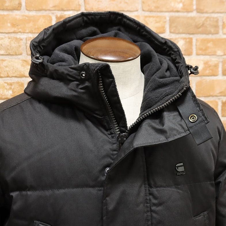 1円/秋冬/G-STAR RAW/XSサイズ/ダウン コート WHISTER PADDED HDD PARKA D13572-A516 撥水 軽量 防寒 フーデッド 新品/黒/ブラック/ft470/_画像3