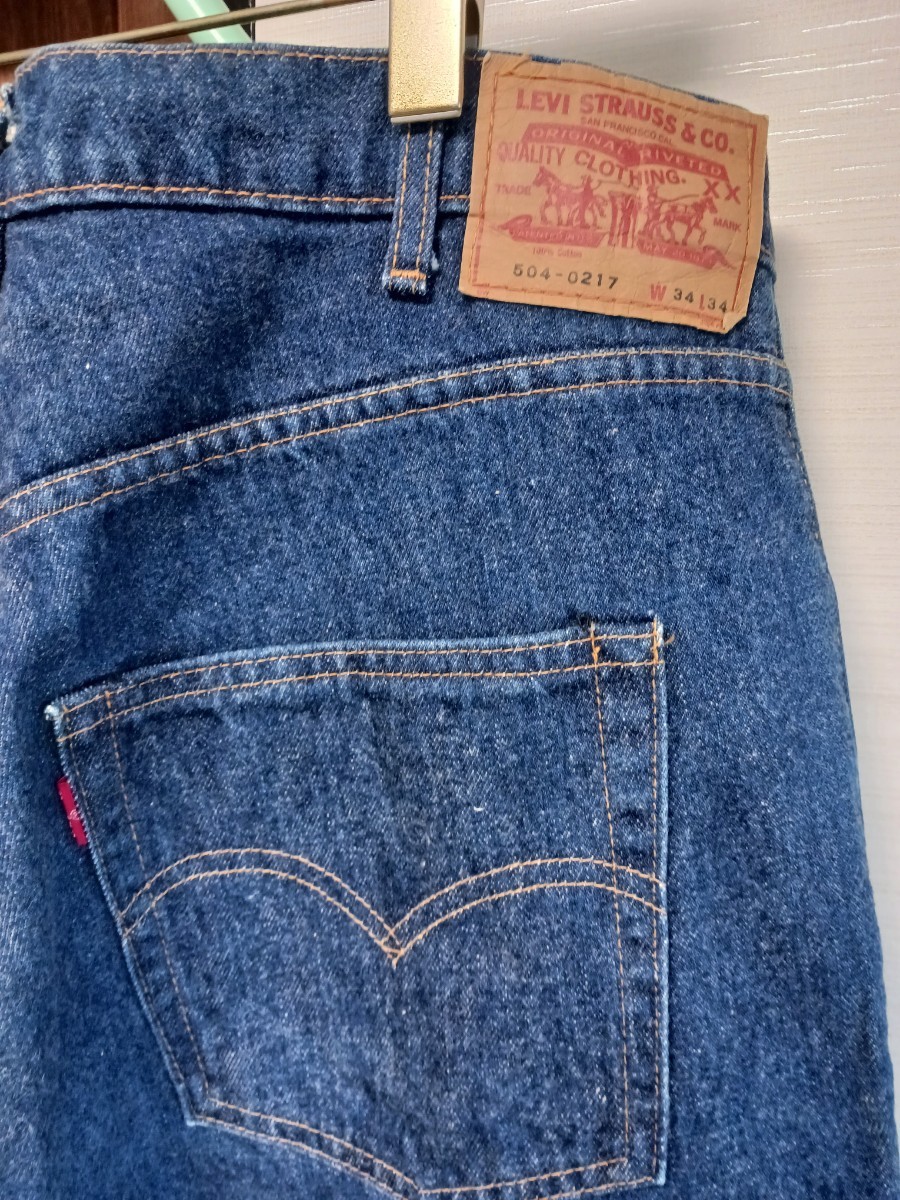 53 Levi's 504XX 504-0217 W34 ビンテージ デニム 黒カン TALON リーバイス VI LEVIS 赤タグ 紙パッチ ジーンズ W34 L32 STRAUSS&CO.の画像4