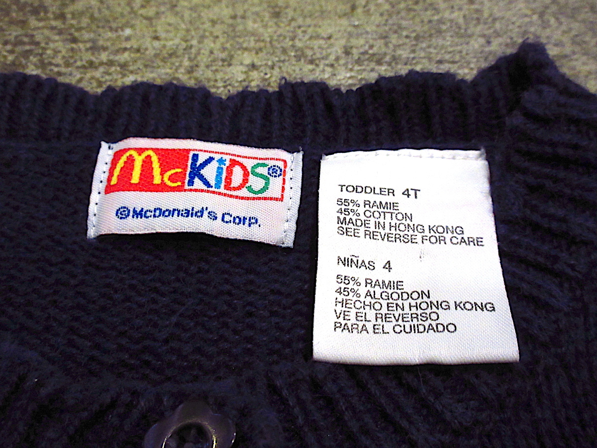 ビンテージ80's●McKiDS風景柄コットンカーディガン紺size 4T●240214c3-k-cdg 1980sキッズ古着子供服ニット_画像3