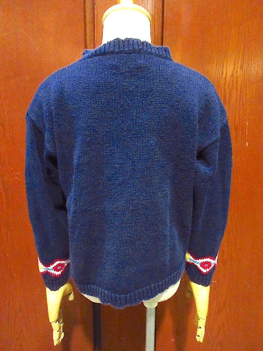 ビンテージ80's●McKiDS風景柄コットンカーディガン紺size 4T●240214c3-k-cdg 1980sキッズ古着子供服ニット_画像2