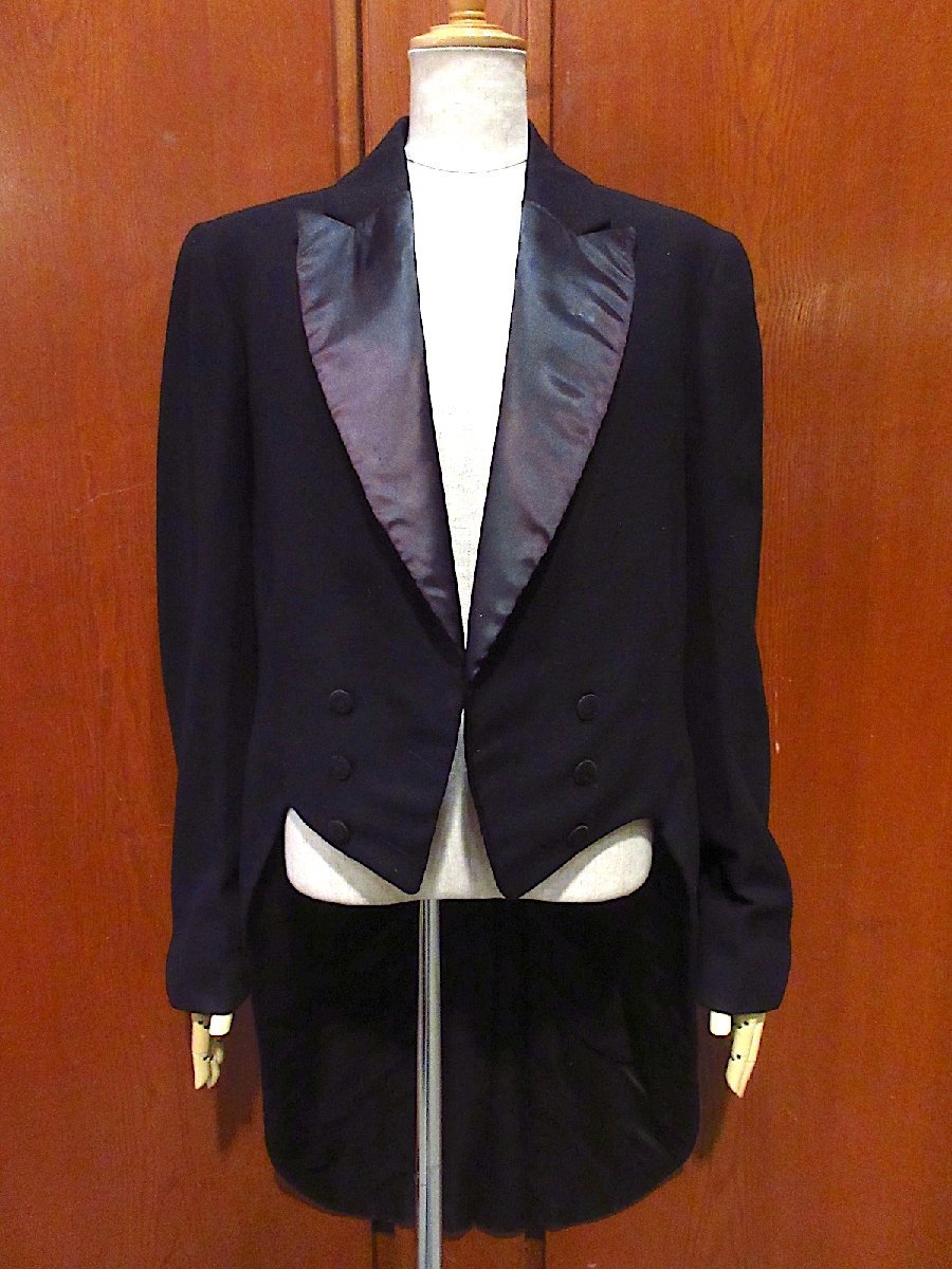  Vintage ~20\'s* tail пальто чёрный *240216c1-m-jk-tl 1920s мужской tailored jacket фрак смокинг костюм 