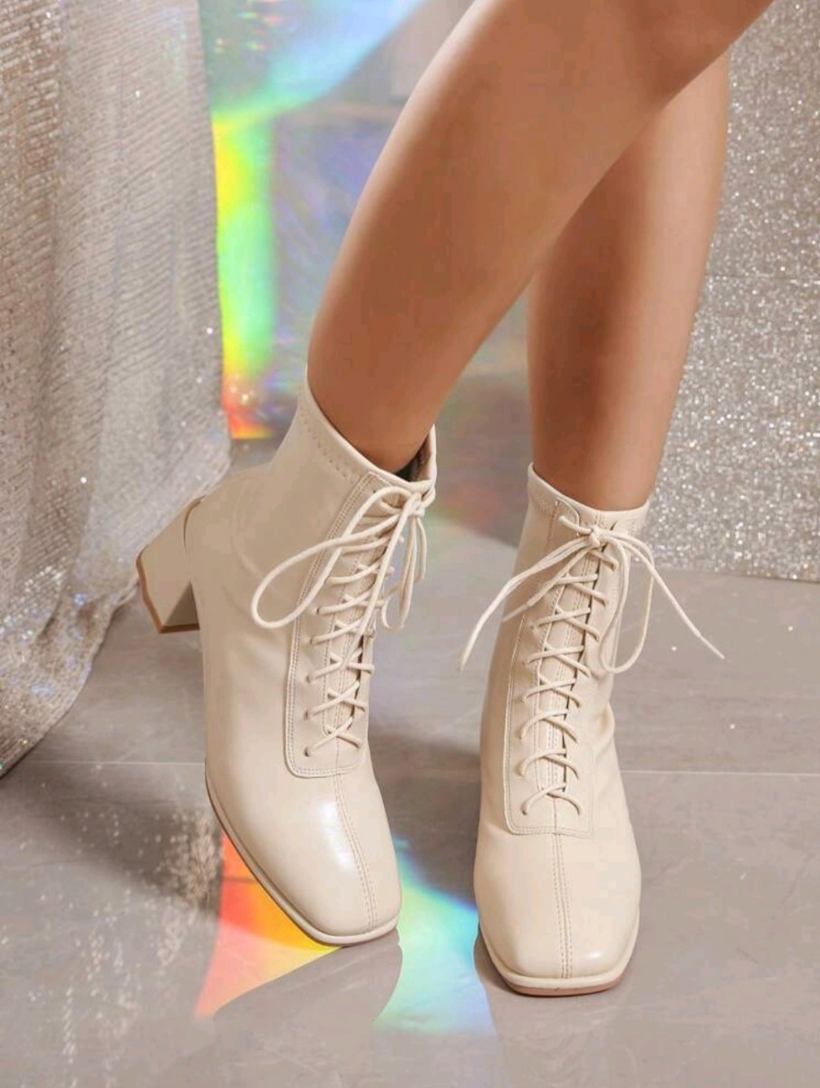  beige short boots 