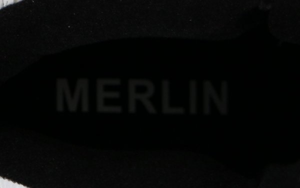 16 01625 ☆ MERLIN シークレットシューズ 26cm ブラック＋ホワイト メンズ カジュアル 軽量【USED品】_画像8