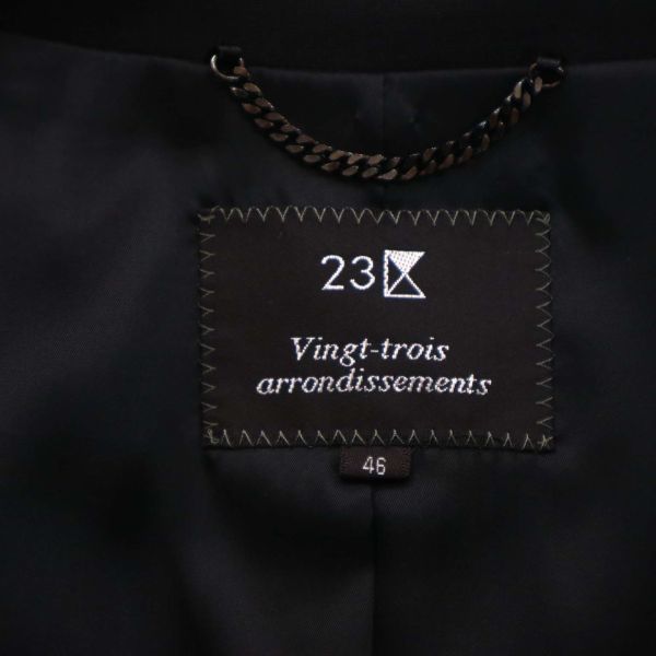 23区 通年 1B ジャケット & スカート セットアップ スーツ Sz.46　レディース 黒 大きいサイズ セレモニー フォーマル　K4T00156_2#O_画像8