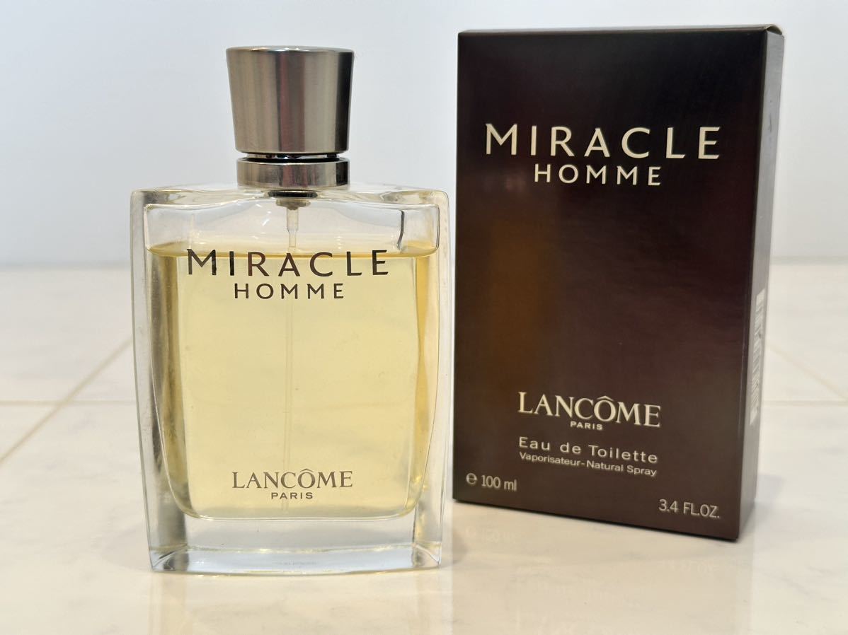 [ снят с производства редкость товар быстрое решение .] Lancome Miracle Homme с ящиком LANCOME MIRACLE HOMMEo-doto трещина 100ml осталось количество вдоволь 