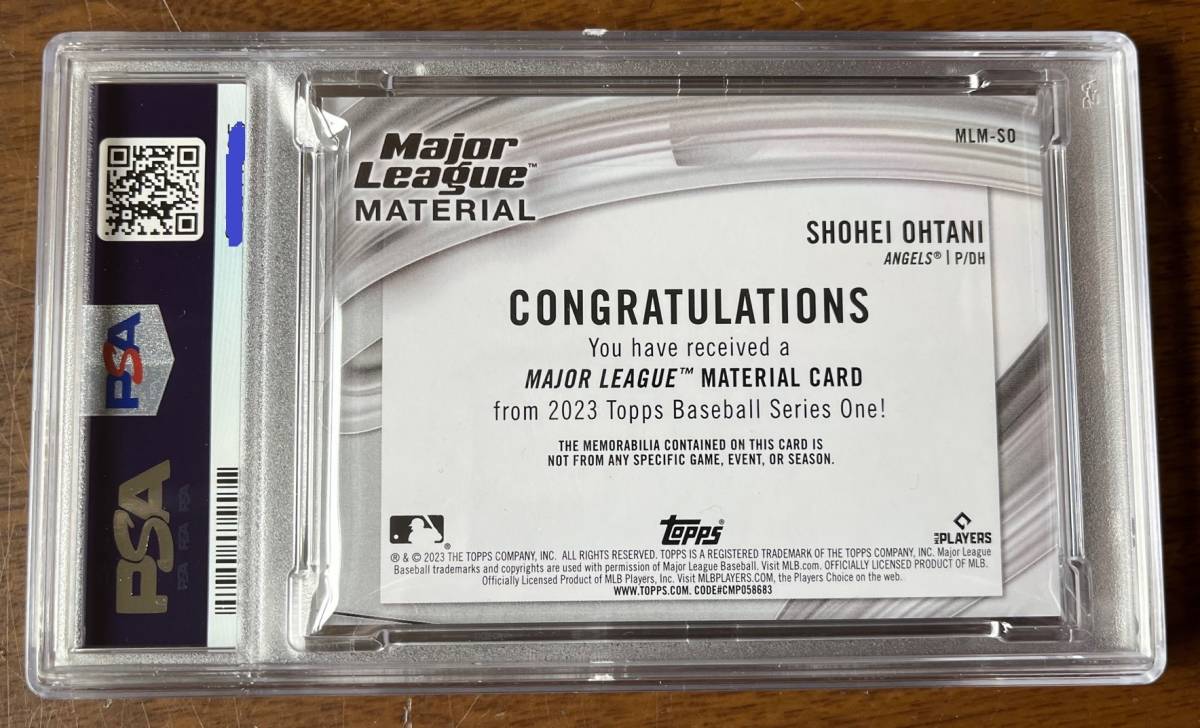 大谷翔平 2023 TOPPS MAJOR LEAGUE MATERIAL RELICS MAJOR LEAGUE MATERIAL #MLMSO_画像3