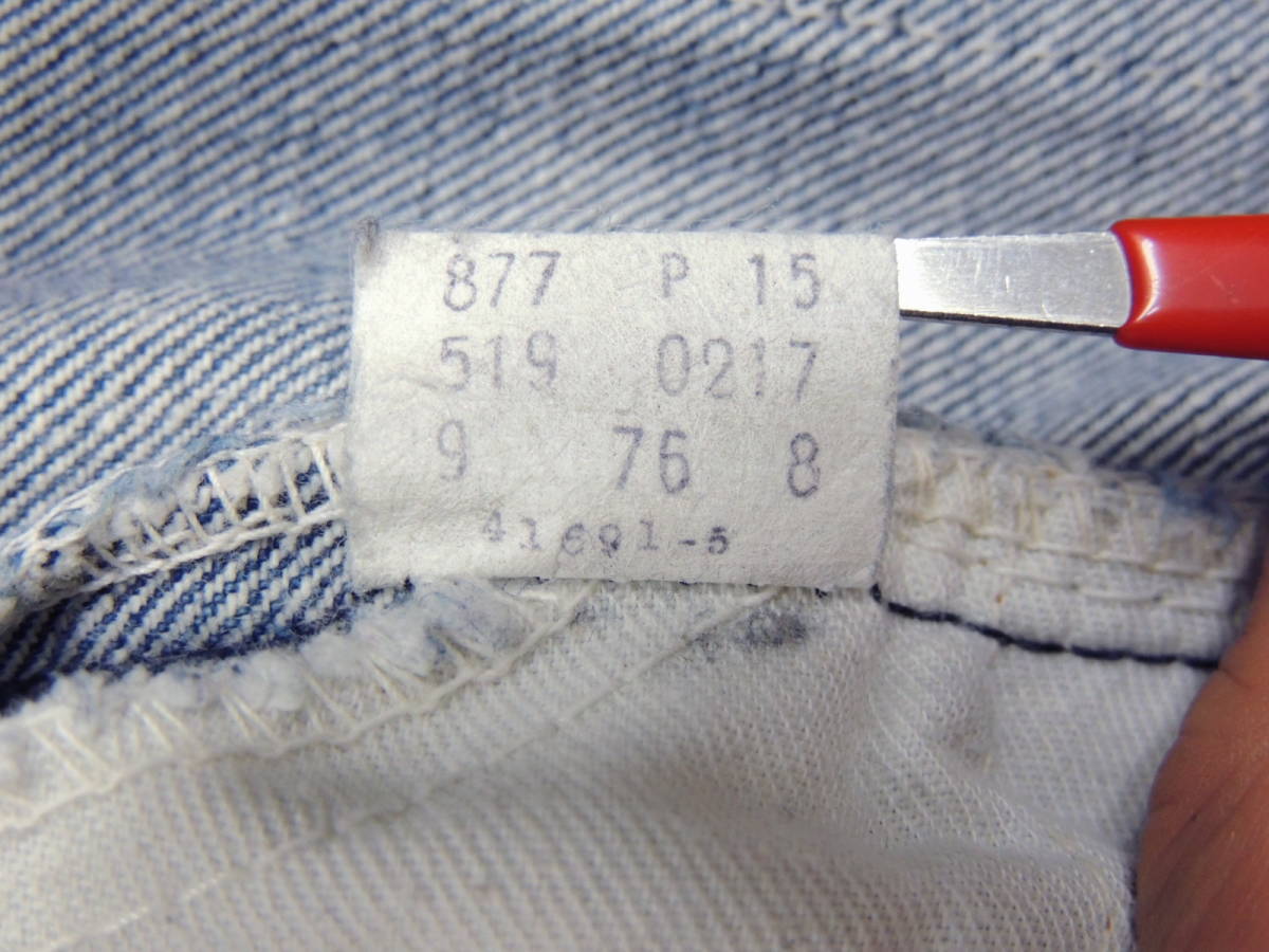 W36 美色落ち 70S VINTAGE 1976年製 リーバイス LEVI'S オレンジタブ 519 デニム パンツ ジーンズ 36インチ 70'S TALON42 USA製_画像10