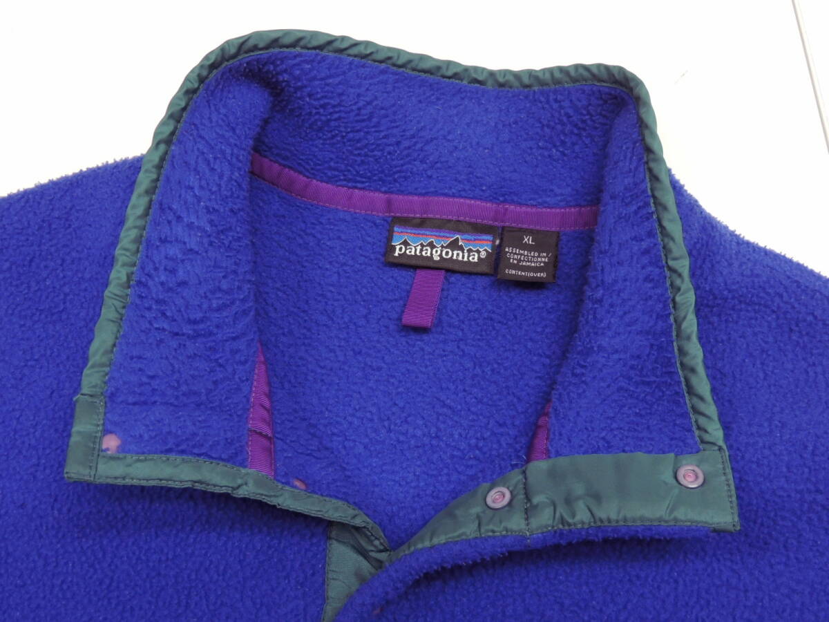 ◆ 希少 XLサイズ 90S OLD パタゴニア PATAGONIA 1993年製 35440 F3 SNAP-T スナップT プルオーバー フリース ジャケット ブルー系 VINTAGE_画像4