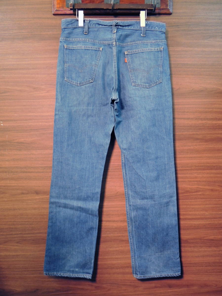 W36 美色落ち 70S VINTAGE 1976年製 リーバイス LEVI'S オレンジタブ 519 デニム パンツ ジーンズ 36インチ 70'S TALON42 USA製_画像2