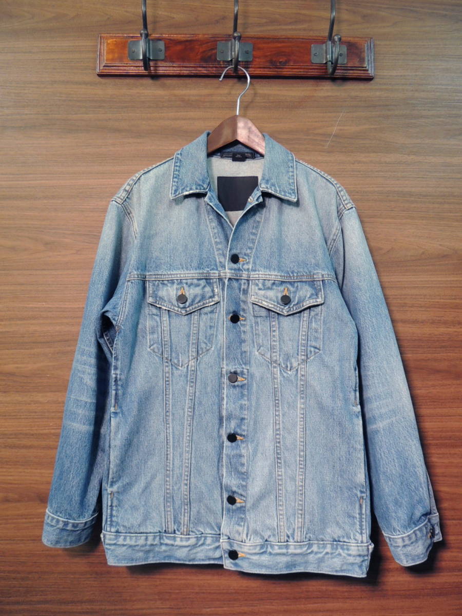 ★ 美品 XSサイズ アレキサンダーワン DENIM X ALEXANDER WANG OVERSIZED DENIM JACKET 色落ち加工 オーバーサイズ デニム ジャケット_画像1