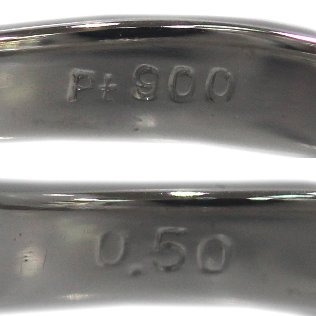 Pt900 ダイヤモンド リング フラワー デザイン プラチナ ダイヤモンド0.50ct 指輪サイズ9号 磨き仕上げ品 KS Aランク_画像9