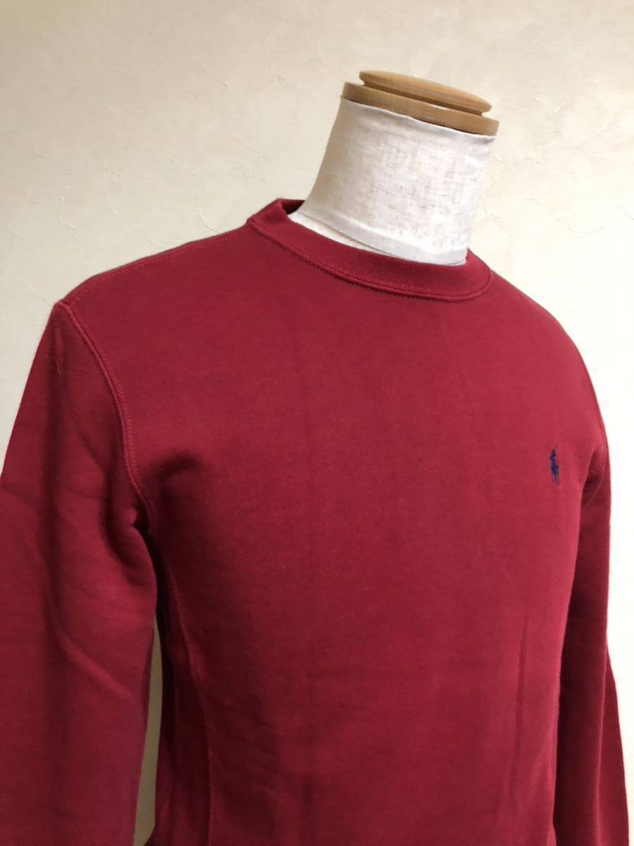 [ beautiful goods ] Polo Ralph Lauren Polo Ralph Lauren sweat sweatshirt tops size XS long sleeve 165/88A red series color reverse side nappy 
