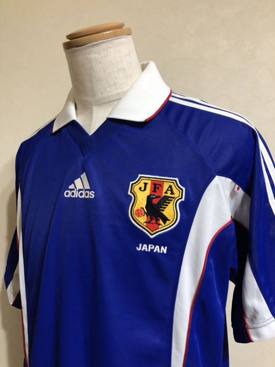 adidas JFC アディダス サッカー 日本代表 1999-2000 ホーム ユニフォーム サムライブルー 半袖 サイズXO 青 白 日本製の画像7