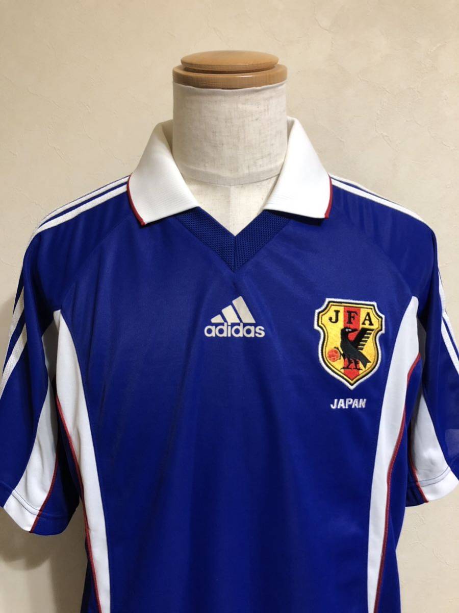 adidas JFC アディダス サッカー 日本代表 1999-2000 ホーム ユニフォーム サムライブルー 半袖 サイズXO 青 白 日本製の画像3