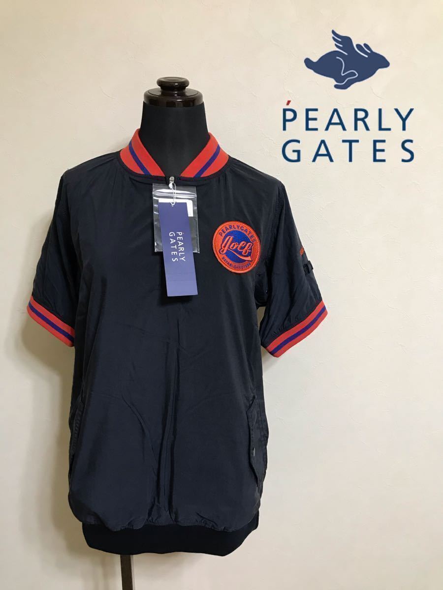 [ новый товар ] PEARLY GATES GOLF Pearly Gates Golf женский нейлон половина Zip одежда тянуть over окно короткий рукав размер 1