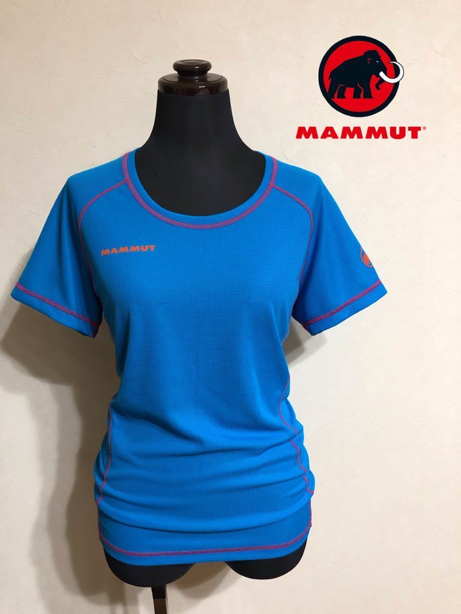 MAMMUT マムート アウトドア レディース ドライ Tシャツ トップス サイズM 半袖 ライトブルー 79501_画像1