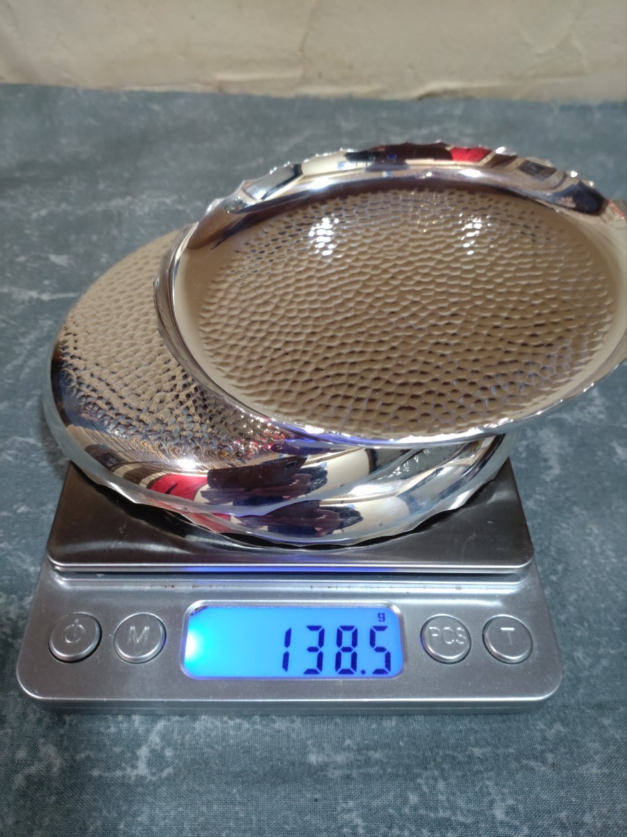 銀製 皿3客 138.5g 純銀 銀製品 銀器_画像8