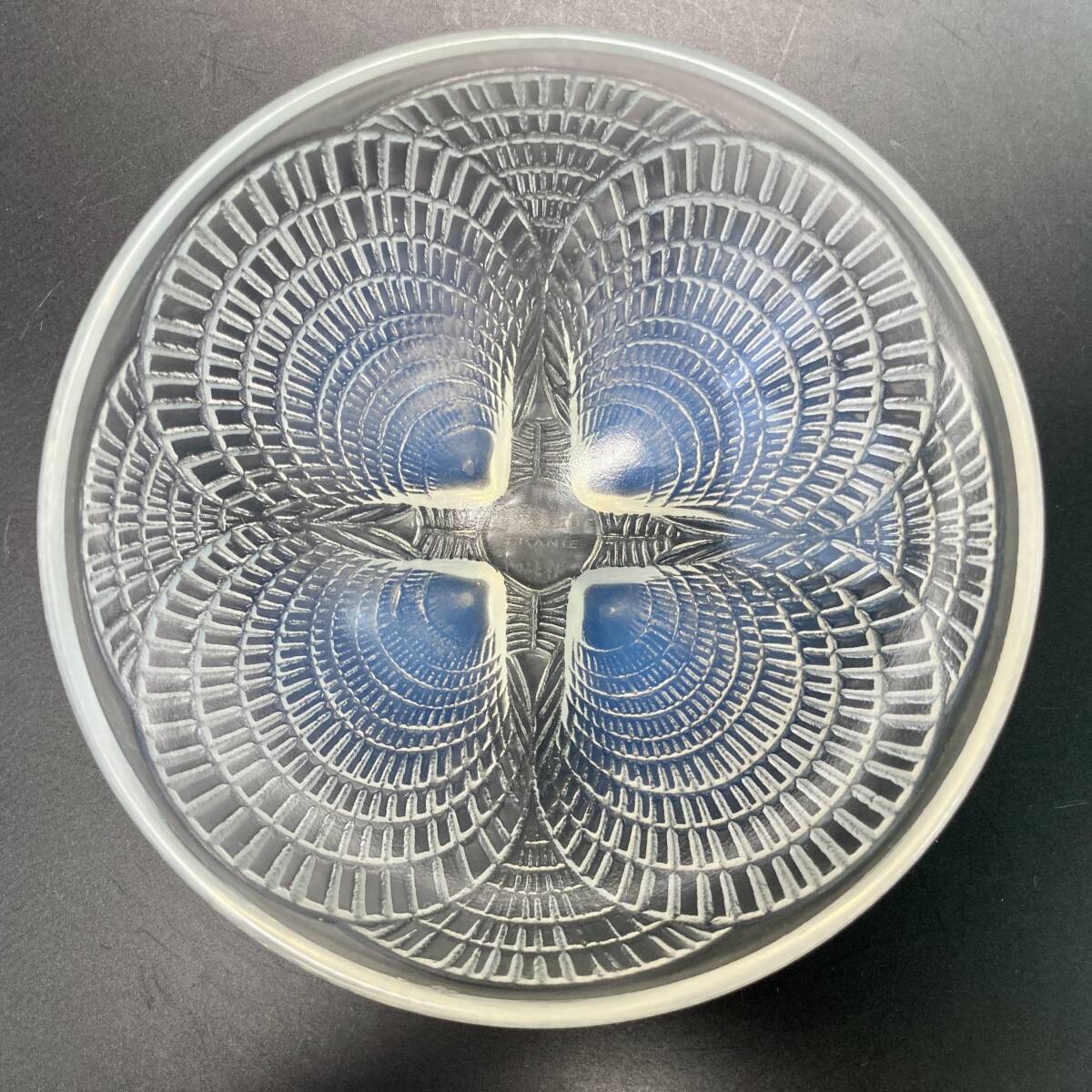 完璧 【本人作】R.LALIQUE ルネ・ラリック オパールセント コキーユ COQUILLE ボウル 鉢 13.3cm 貝 ガラス 1924年 アンティーク 工芸ガラス