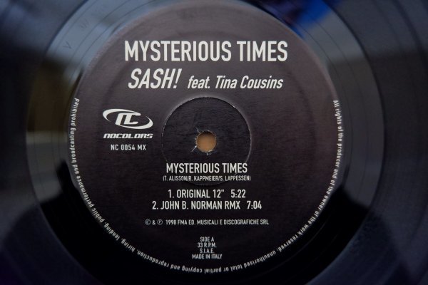 C3-099＜12inch/伊盤/美盤＞Sash! Feat. Tina Cousins / Mysterious Times_画像1
