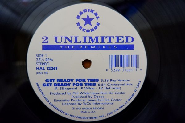 C3-261＜12inch/US盤/美品＞2 Unlimited / Get Ready For This (The Remixes)_画像1