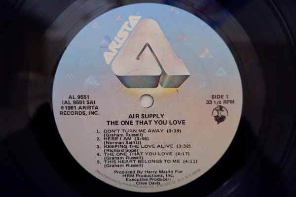 D3-069＜LP/US盤/美品＞エア・サプライ Air Supply / The One That You Love_画像4