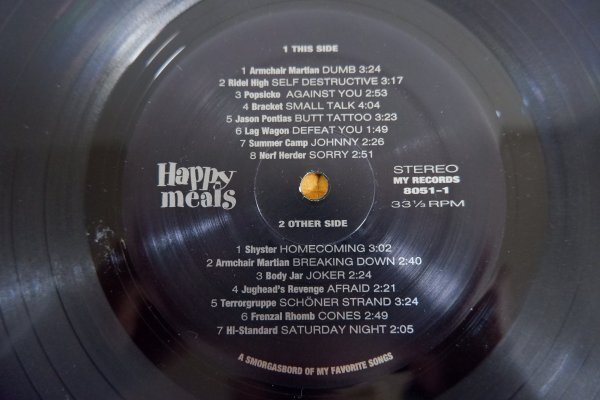 F3-191＜LP/US盤/美盤＞「Happy Meals (A Smorgasbord Of My Favorite Songs)」Hi-Standard/Saturday Night_画像4