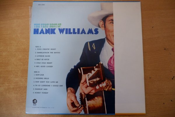 H3-018＜帯付LP/美盤＞ハンク・ウィリアムス / ベリー・ベスト・オブ・ハンク・ウィリアムスの画像2