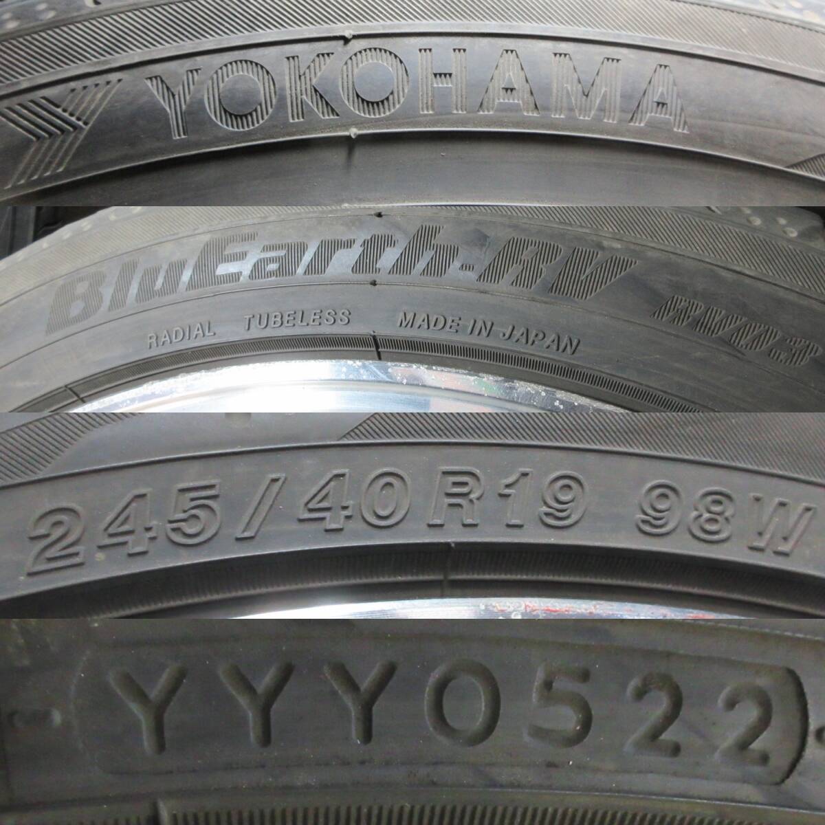 2022年製 YOKOHAMA BluEarth RV03 245/40R19 19X81/2J 5H114.3 35 4本 №07400 室内保管 夏タイヤの画像8