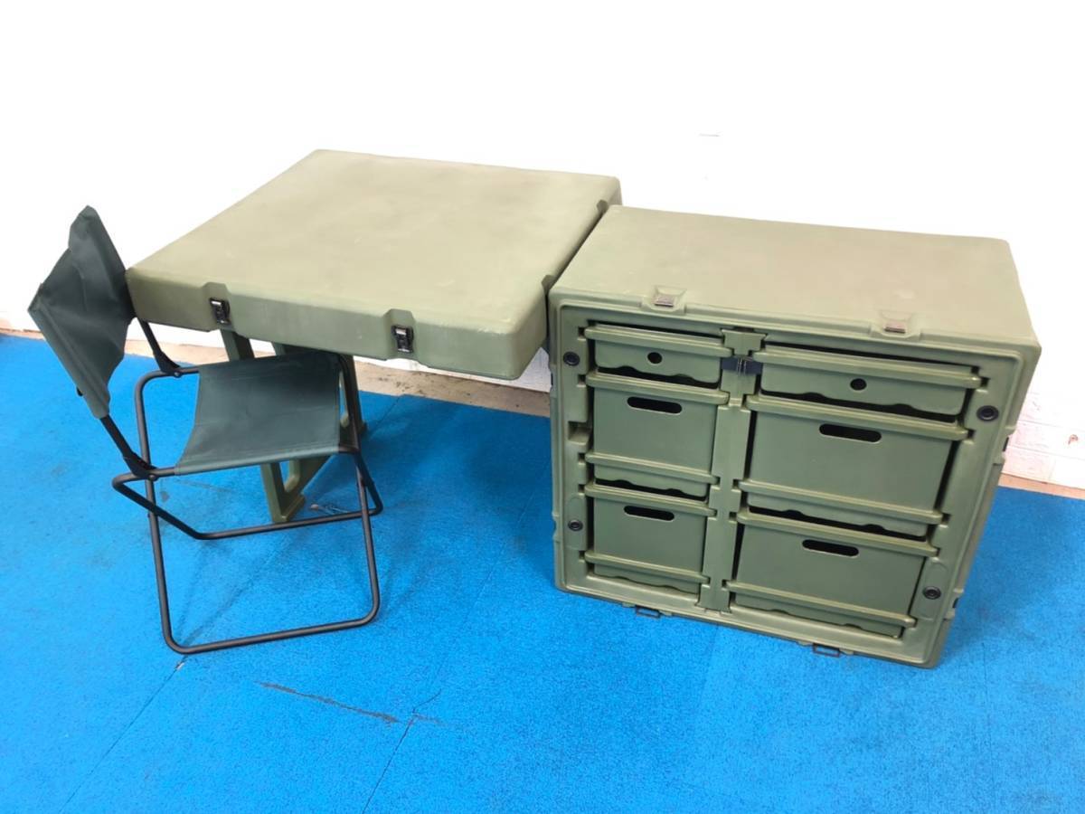 【米軍放出品】☆ペリカン/ハーディッグ(Pelican-Hardigg) フィールドデスク イス付き ボックス ハードケース (220)☆CB10Z_画像1