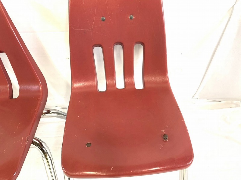 【米軍放出品】VIRCO スタッキングチェア 8脚 椅子 イス ミッドセンチュリーモダン M-9000-16 (200×2) ☆AB20OK-W#24_画像3