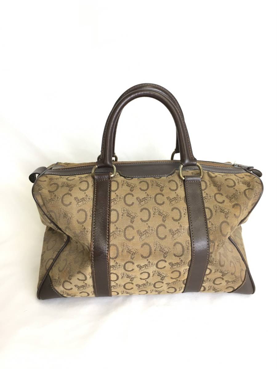 【1円】 CELINE セリ―ヌ ミニボストンバッグ オールドセリ―ヌ Cサルキー 内側穴あきあり_画像4