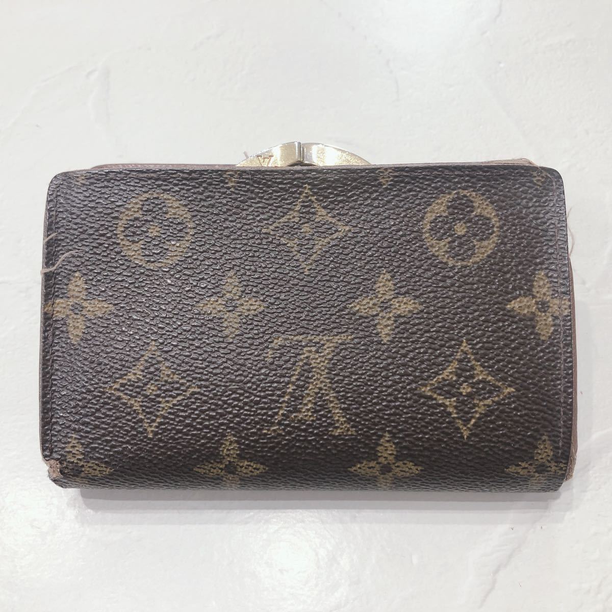 ☆LOUISVUITTON☆ ルイヴィトン ヴィトン モノグラム 折り財布 財布 ウォレット がま口 ブラウン 茶色 レザー 本革 レディース 送料無料の画像2