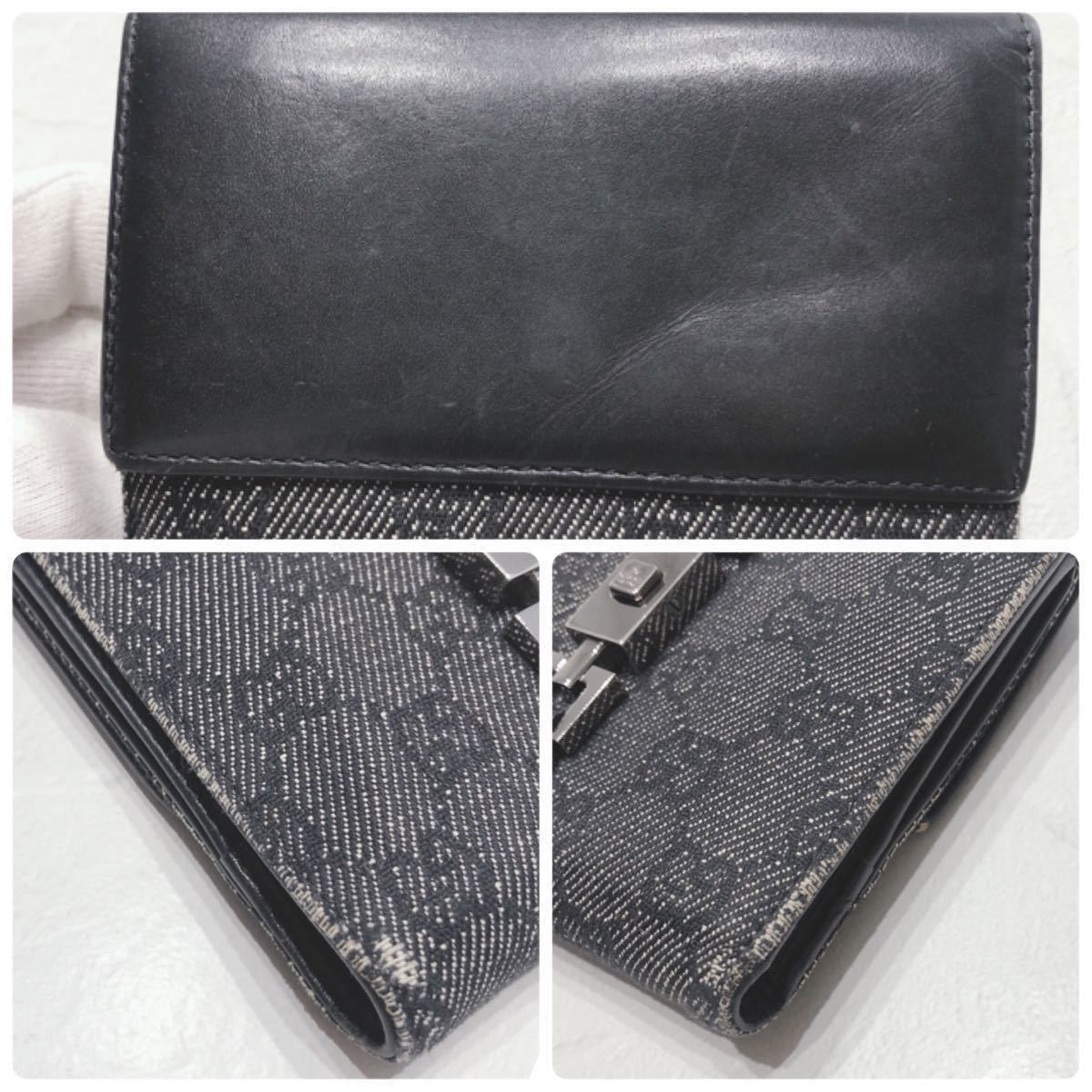 ☆GUCCI☆ グッチ 二つ折り財布 財布 ウォレット ブラック キャンバス GG柄 GGキャンバス ジャッキー レディース 女性 送料無料