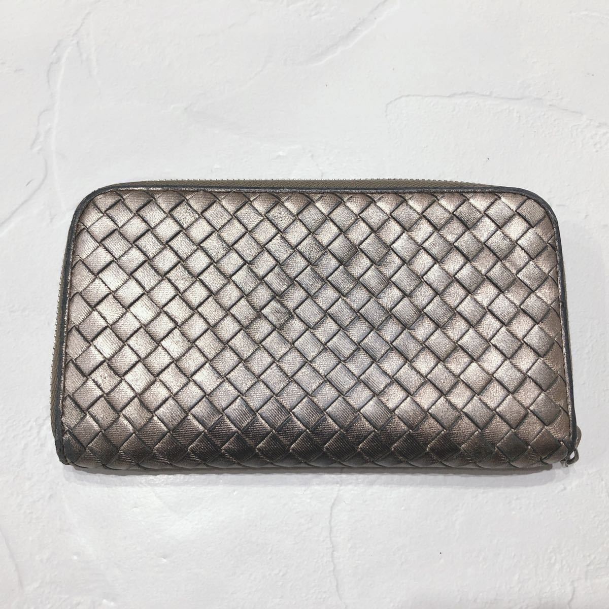 ☆BOTTEGAVENETA☆ ボッテガヴェネタ イントレチャート 長財布 財布 ロングウォレット ゴールド レザー 本革 メンズ 男女兼用 送料無料の画像2