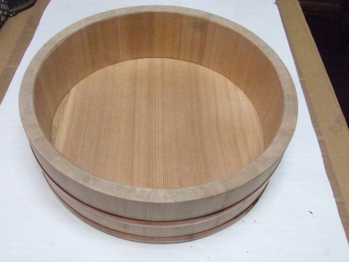 寿司桶 飯台 木製 すし桶 木桶 おひつ 飯切 銅タガ 手巻き寿司 古道具 寿司屋の画像7
