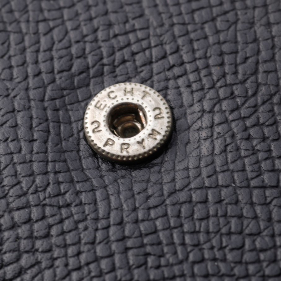 K3494 ブルガリ 本革 サフィアーノ 黒 クリップ金具 二つ折 長財布 ITALY製の画像6