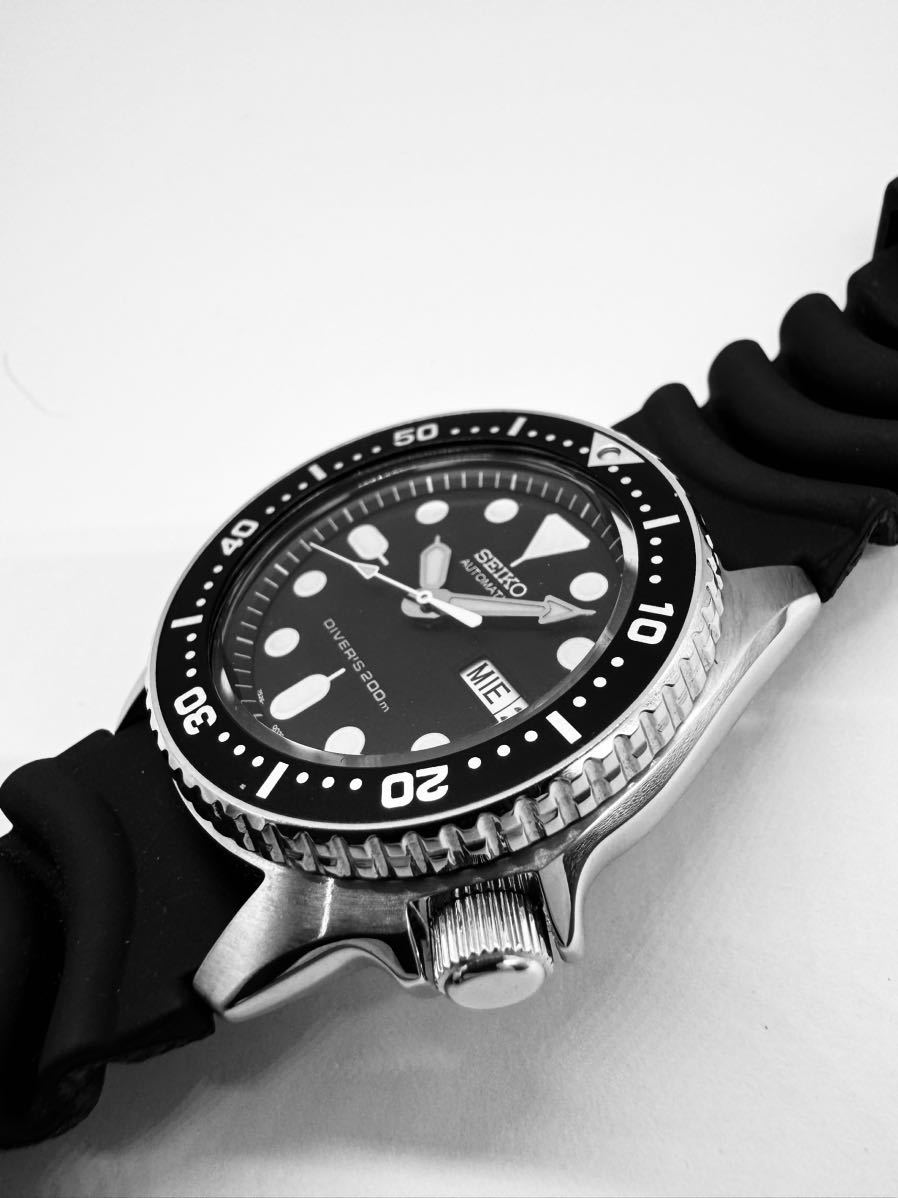 1円 稼動 良品 セイコー スキューバ ダイバー200 7S26-0030 AT/自動巻 黒文字盤 デイデイト 1RKT メンズ腕時計 の画像2