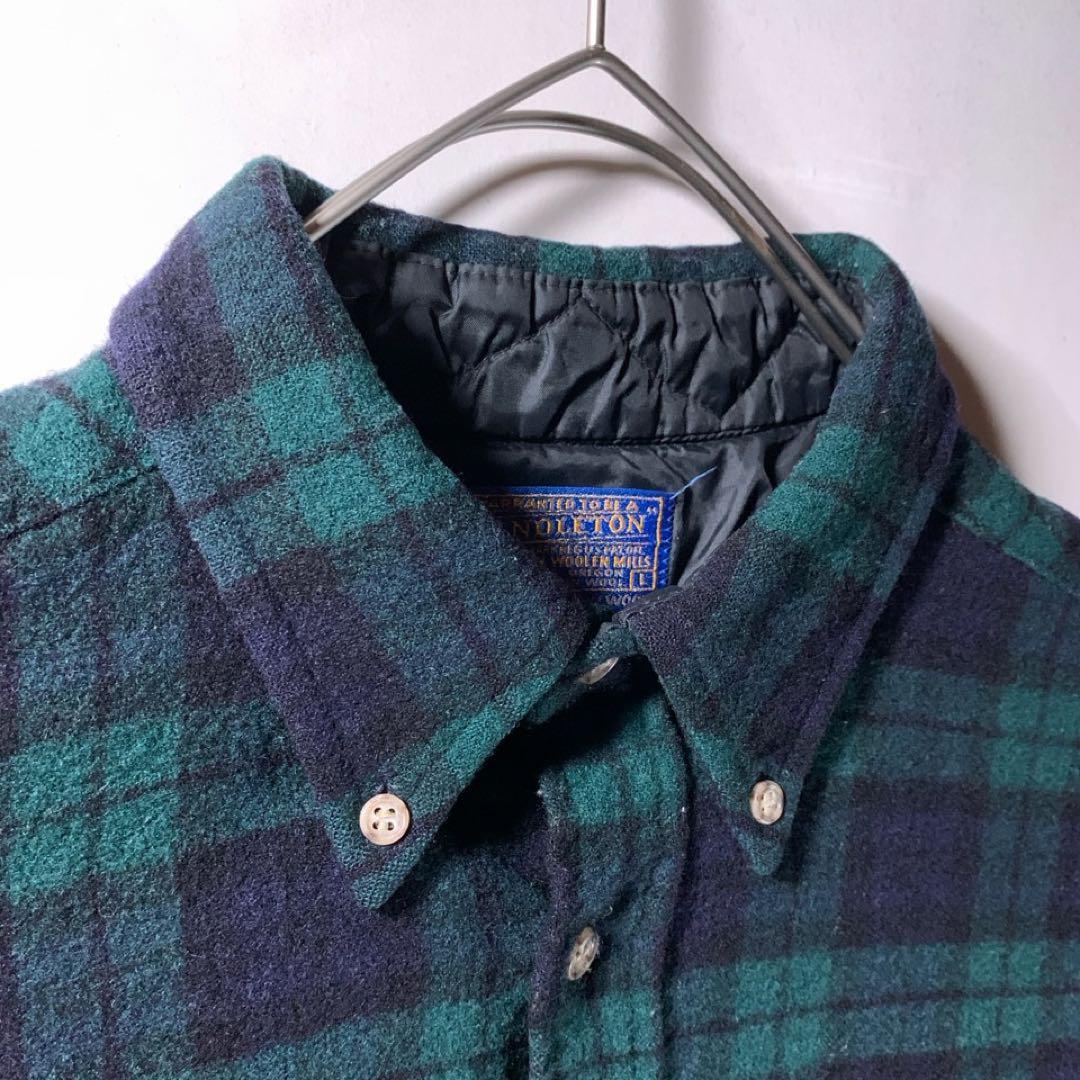 70s 80s USA製 PENDLETON ウール シャツ ブラックウォッチ_画像5