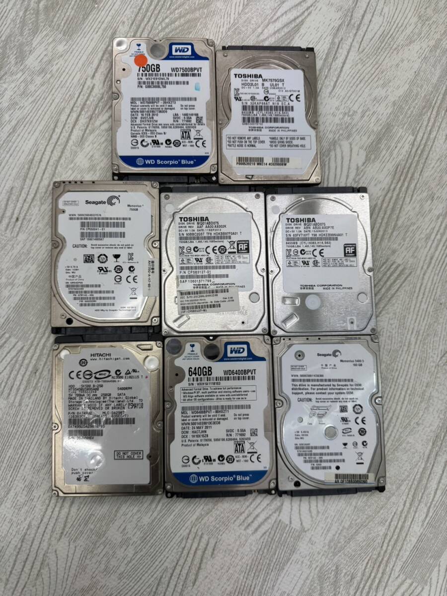 【同梱不可】動作品ジャンク扱い☆★HDD☆★8点まとめ☆★TOSHIBA☆★HITACHI☆★Seagate☆★TH-0227-02_画像1