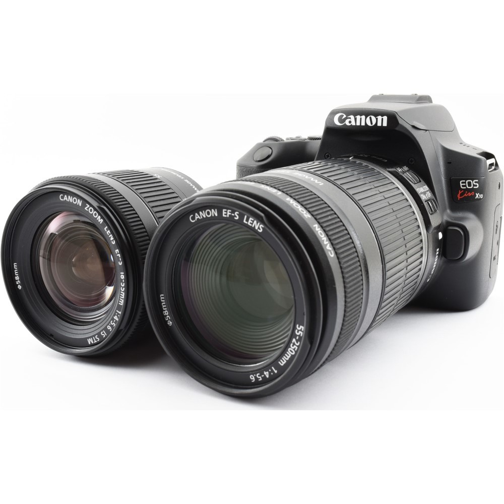 一眼レフカメラ 中古 Canon キヤノン EOS Kiss X10 ダブルズームセット Wi-Fi バリアングル