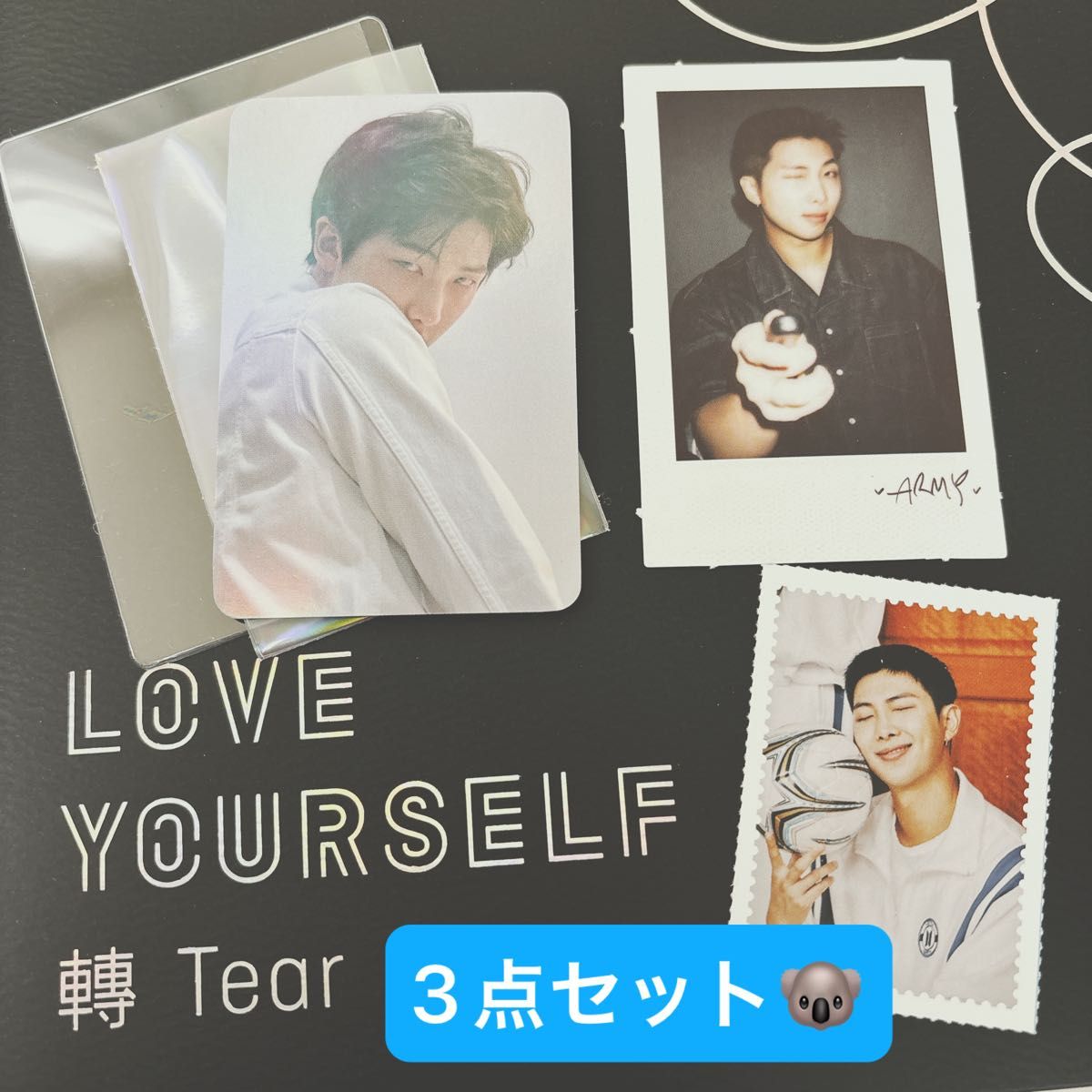 3点セット トレカ フォトカード 公式 Love Yourself 轉 TEAR LP版 インスタントフォト ナムさん RM 