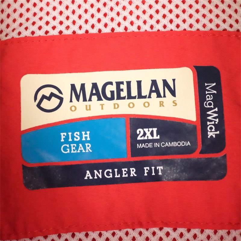 古着 大きいサイズ MAGELLAN 長袖フィッシングシャツ アウトドア 釣り メンズUS-2XLサイズ 無地 赤 レッド系 tn-2168n_画像5