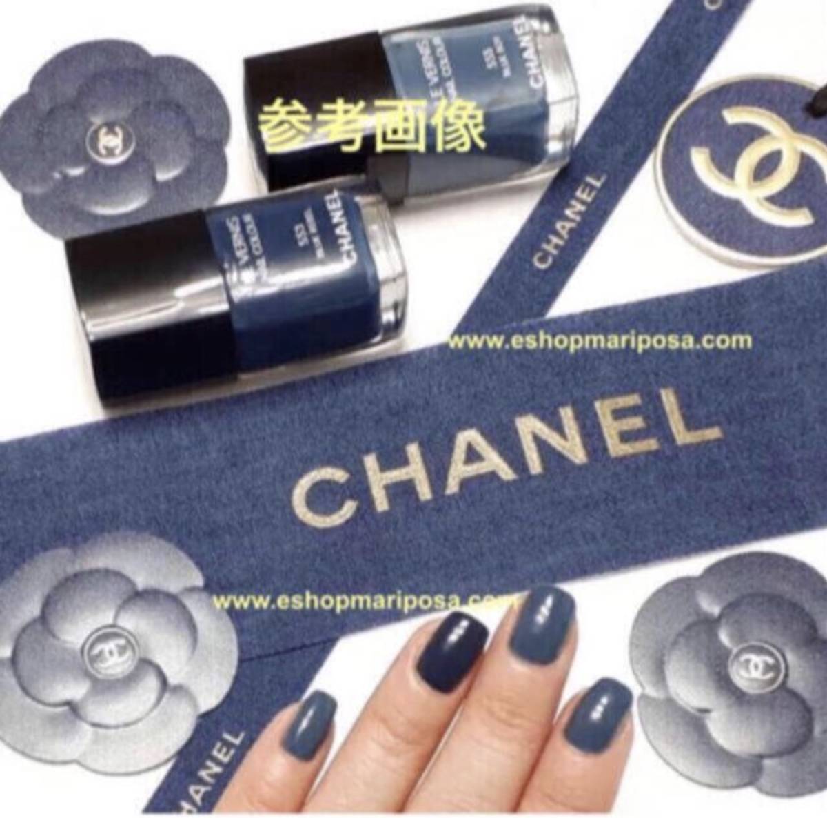 CHANEL◆シャネル 3枚 可愛いカメリアシール デニム柄 ゴールドココマーク カメリアステッカー 非売品 ラッピング ロゴ入り 花型 新品