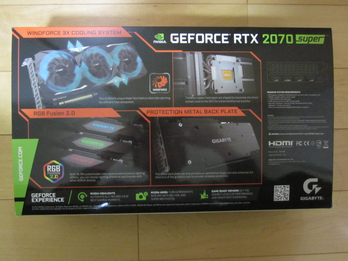 【中古・動作確認済】 GIGABYTE　NVIDIA GeForce RTX2070 SUPER GAMING OC 3X 8G GDDR6 グラフィックスカード_画像2