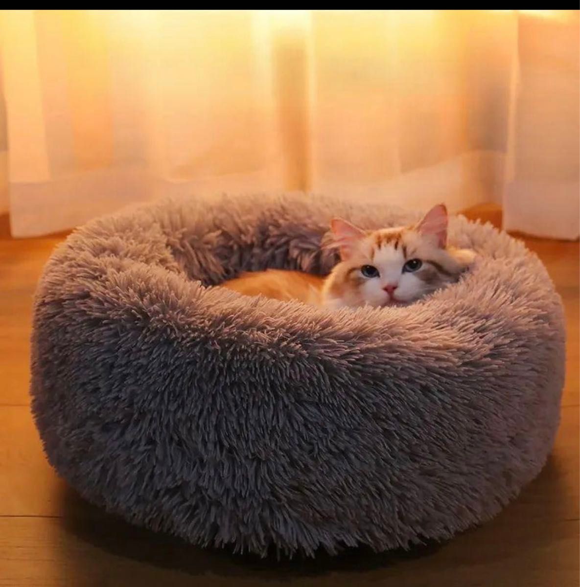 【新品未使用】猫用ベッド ペット 小型犬 猫 猫クッション 防寒 グレー
