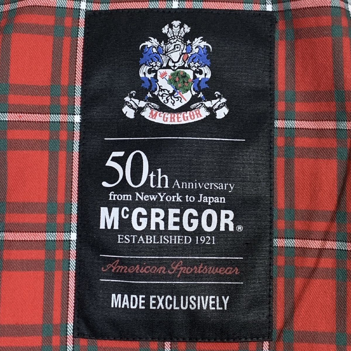 McGREGOR【50周年記念 WINDSTOPPER】マクレガー スイングトップ ドリズラージャケット 裏地チェック ベージュ L ウインドストッパー 防風_画像8