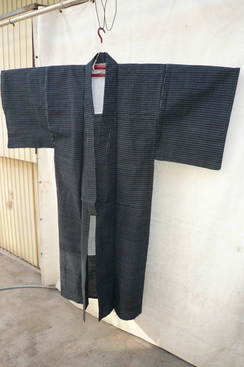 男性 お誂え 久留米絣 単衣 着物 新品 身丈 141 裄 64 しつけ糸付きの画像6