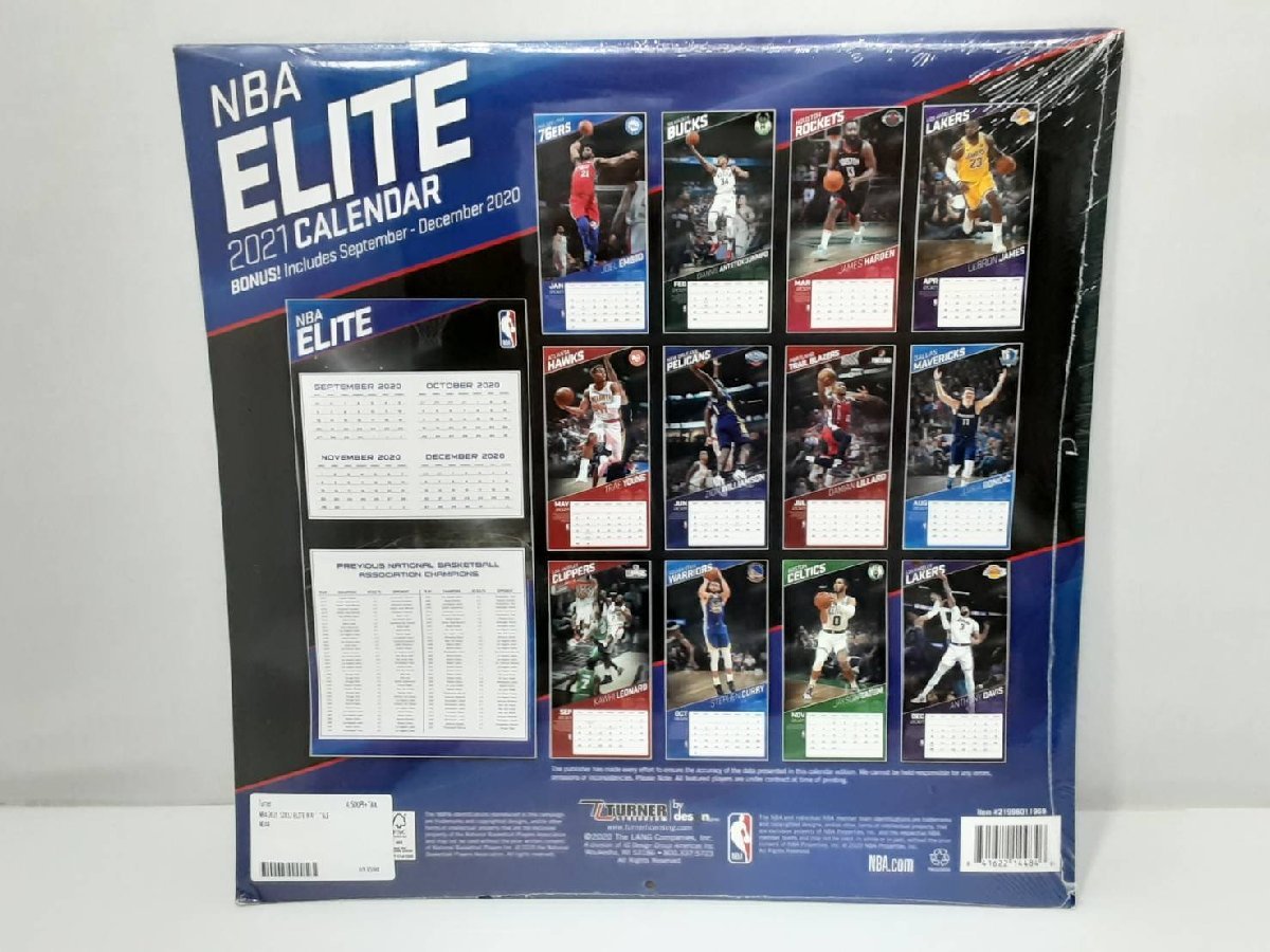 ☆新品未開封☆ １円～　アメリカ輸入品　カレンダー NBA 2021年版 エリートプレーヤー 壁掛け ポスター