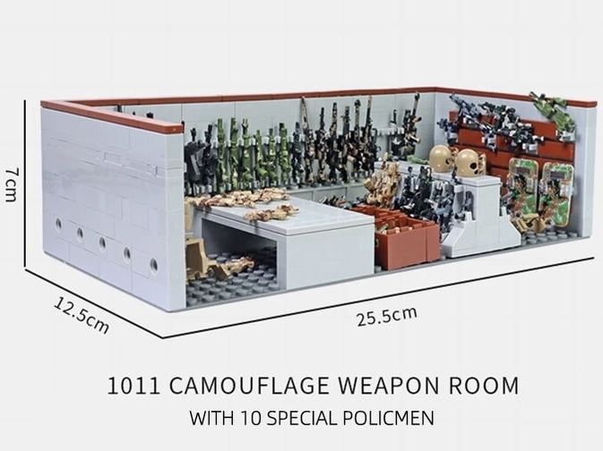 ☆国内発送☆ レゴ　互換　ミリタリー　基地　武器庫　ミニフィグ１０体　武器　大量　軍隊　兵隊　警察　特殊部隊　戦争_画像2